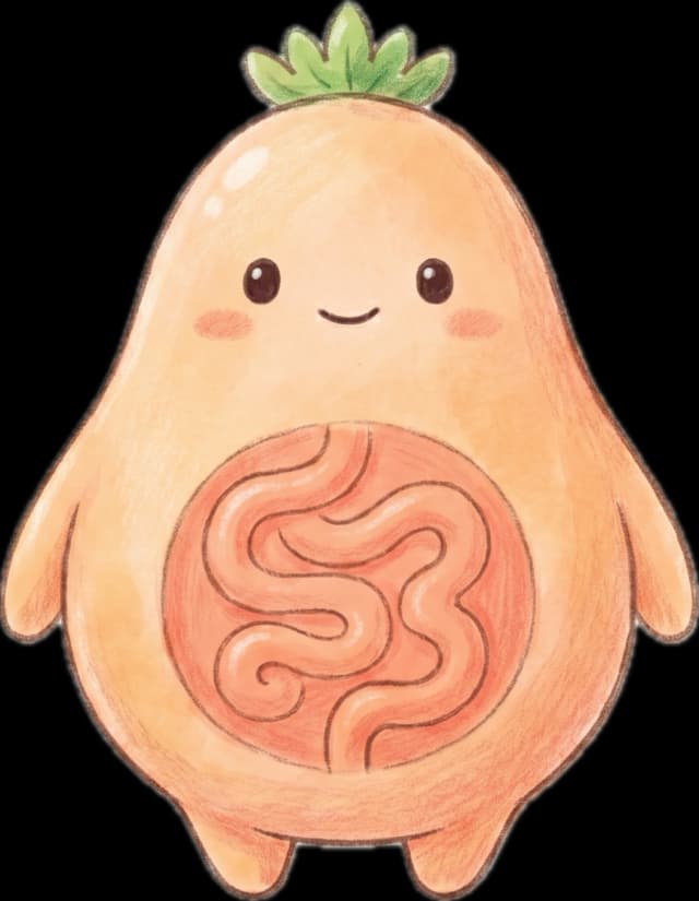GutBut mascot greeting you